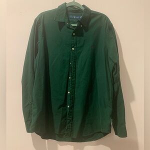 Ralph Lauren Men's Deep Green Button Down Shirt